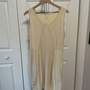 Zuda Sleeveless V-Neck Tan Dress